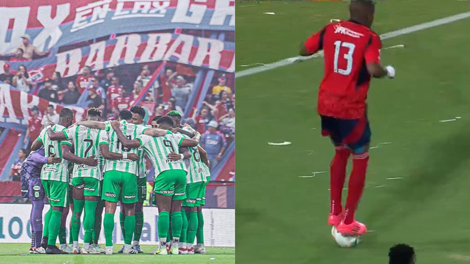 Nacional y Chaverra - Fotos; Redes sociales del equipo y captura de pantalla de Win