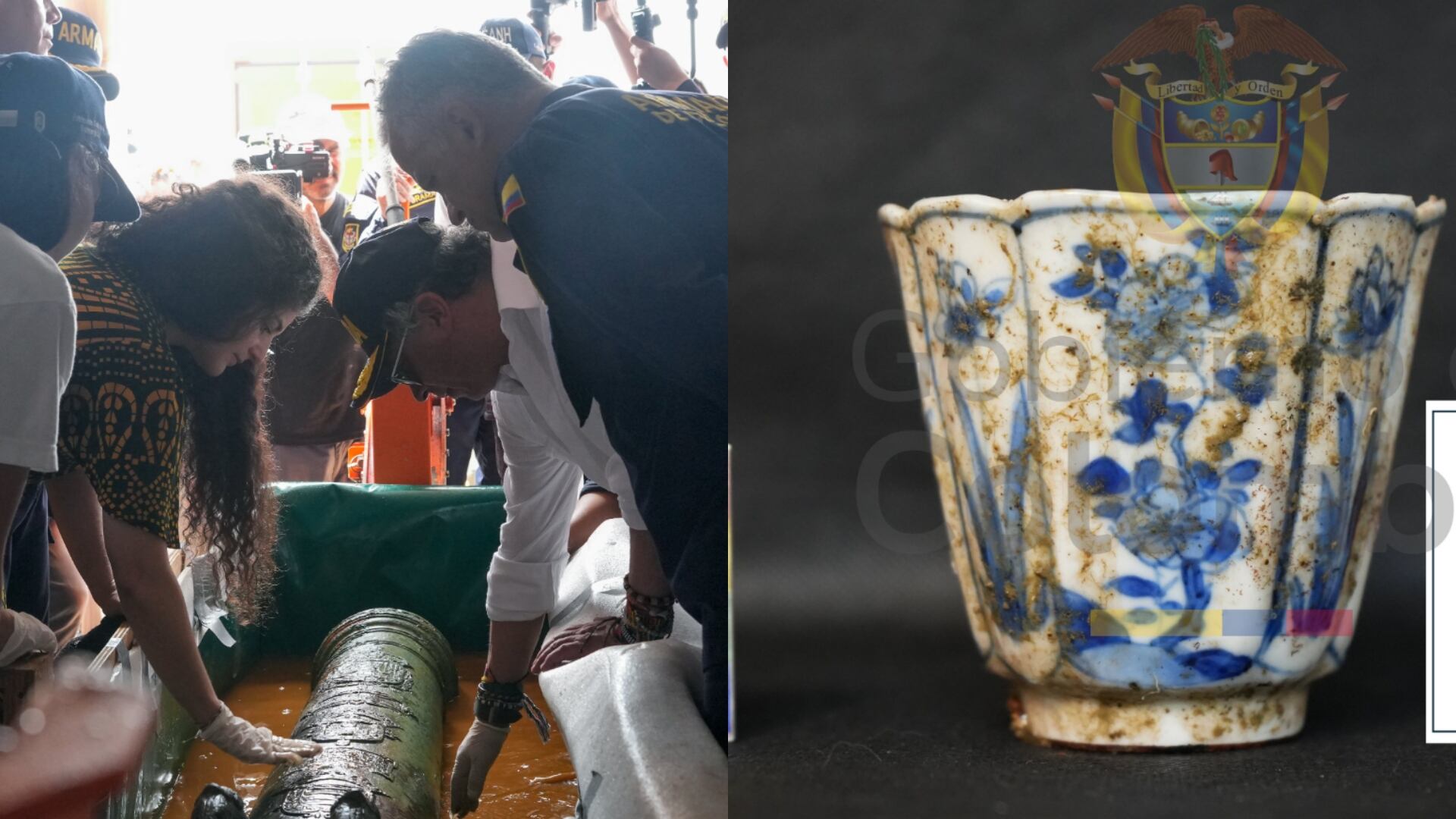 Los tesoros encontrados al interior del galeón San José.