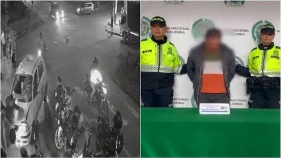 Foto de la detención y reseña policial del taxista acusado de arrollar a once personas en estado de embriaguez en Bogotá.