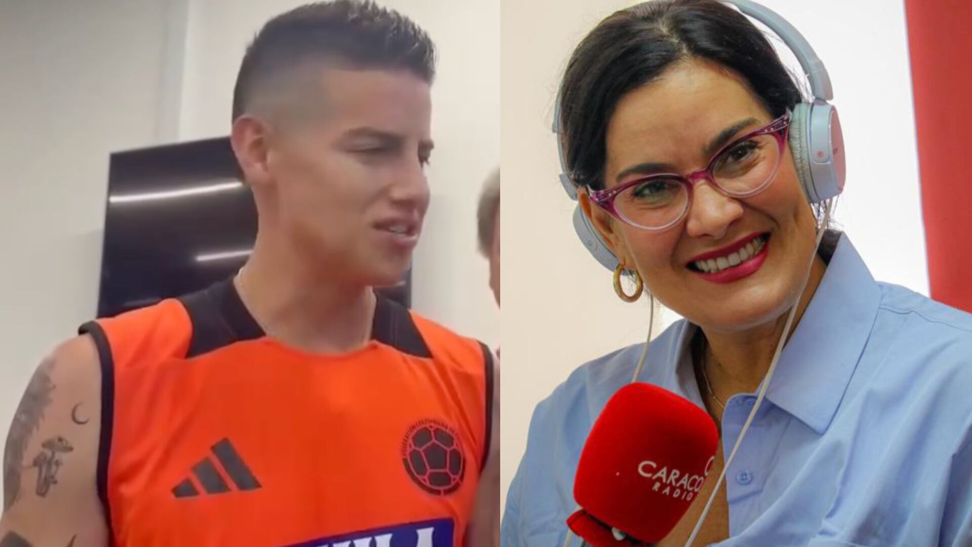 Vanessa De la Torre con James Rodríguez