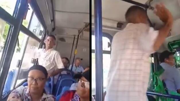 Foto falso pastor causa pánico en bus: intentó agredir al conductor y se lanzó por la ventana.