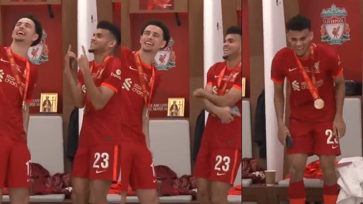 Luis Díaz sacó carcajadas en el camerino de Liverpool por su paso de baile