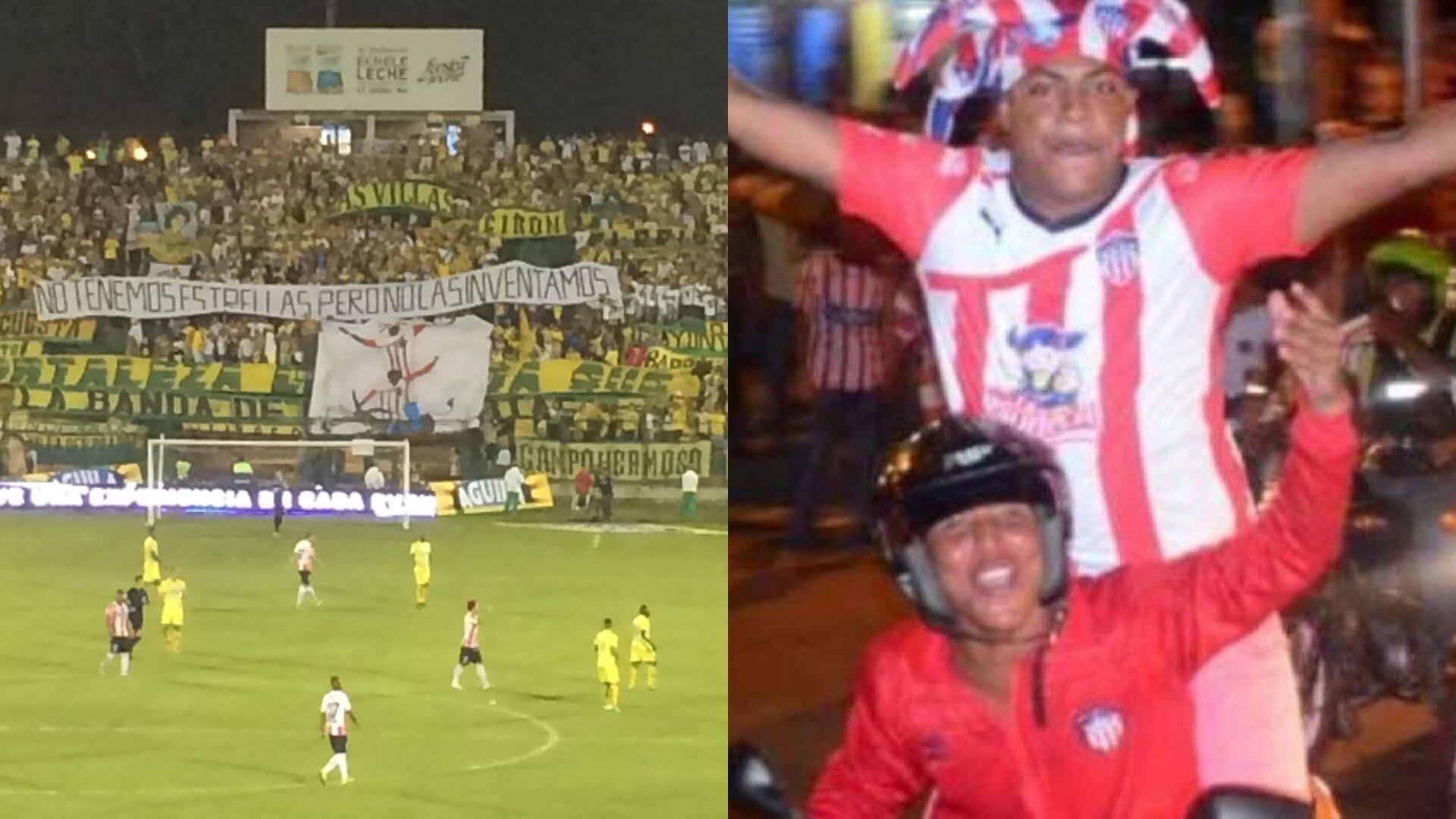 Hinchas del Junior, ofendidos por trapo del Atlético Bucaramanga.