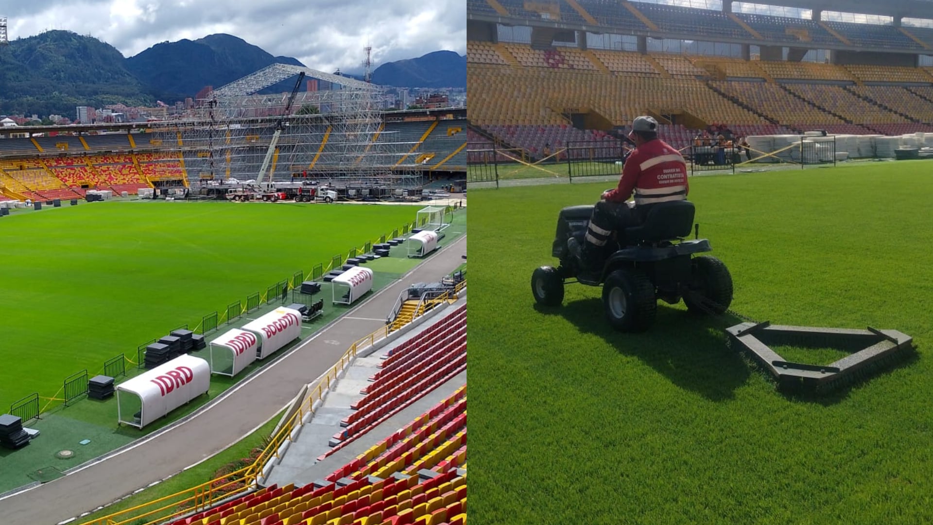 Este es el estado de la gramilla de El Campín - Fotos: Redes sociales Sencia