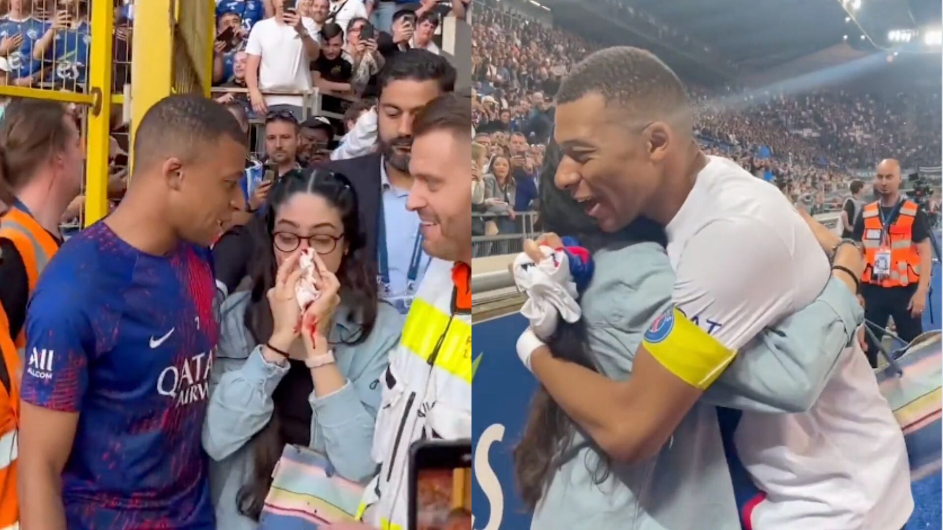 Kylian Mbappé le dio un pelotazo a una aficionada y luego tuvo un bonito gesto.