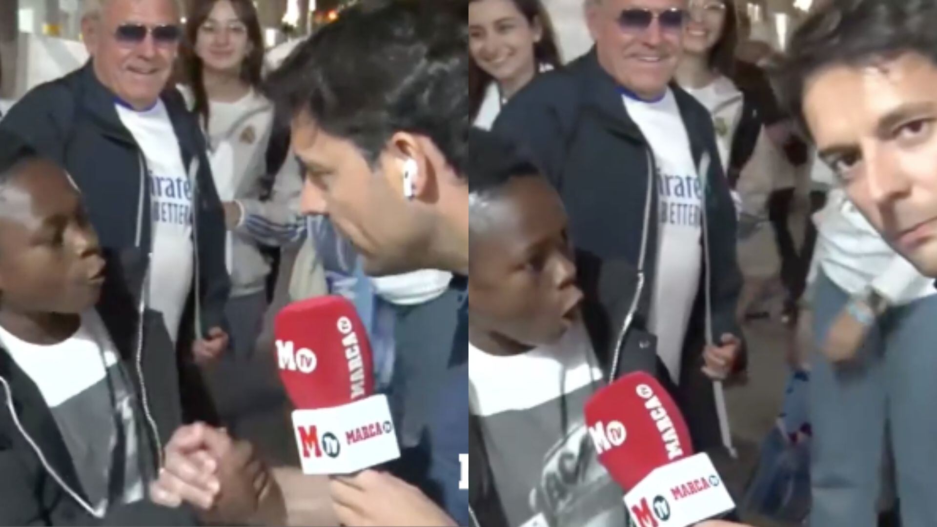 'Niño' hincha del Real Madrid sorprendió a periodista.