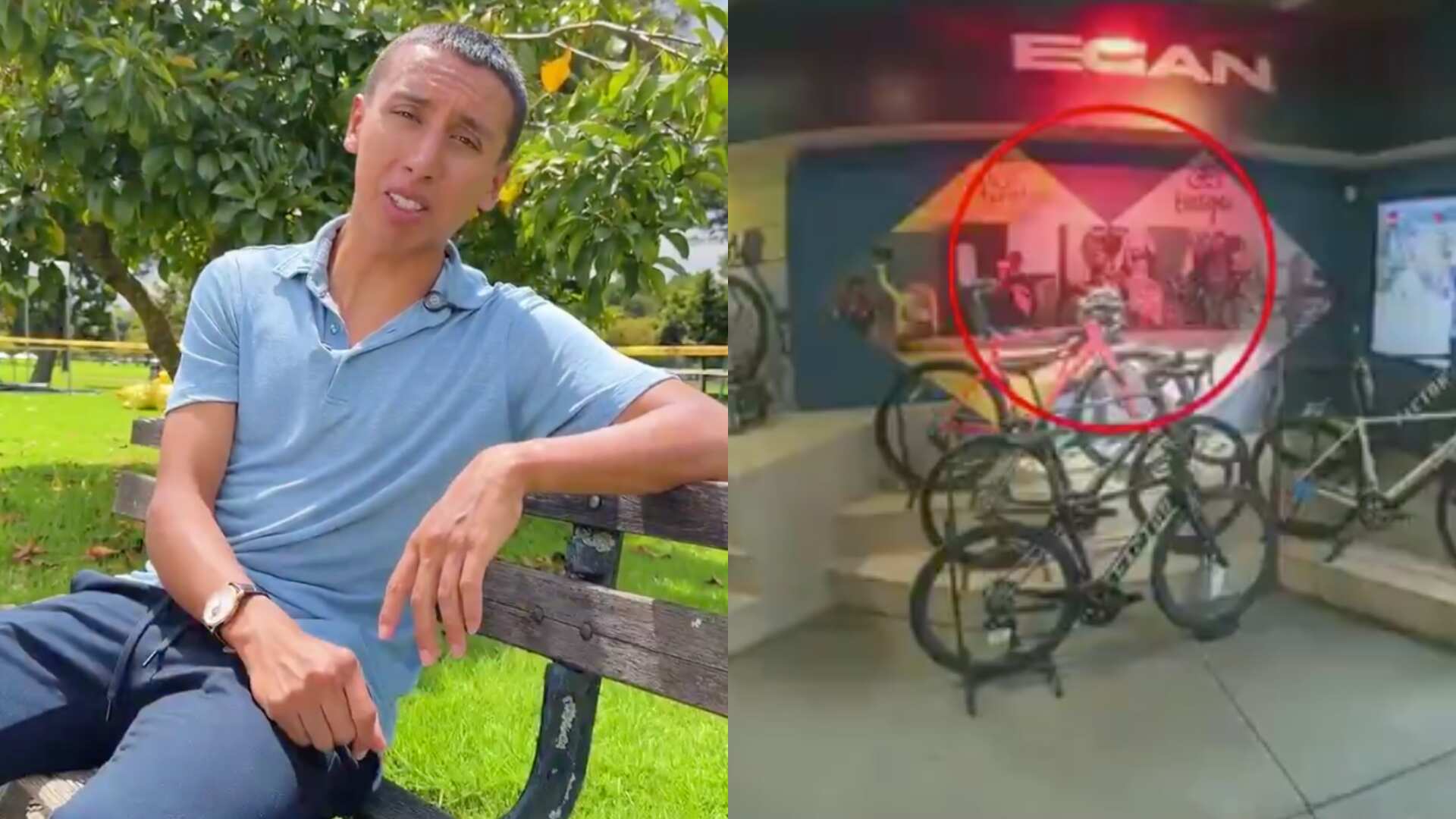 Egan Bernal - Fotos: Video compartido por Diego Rueda en sus redes sociales sobre el robo a Egan Bernal tomado el 5 de noviembre del 2025