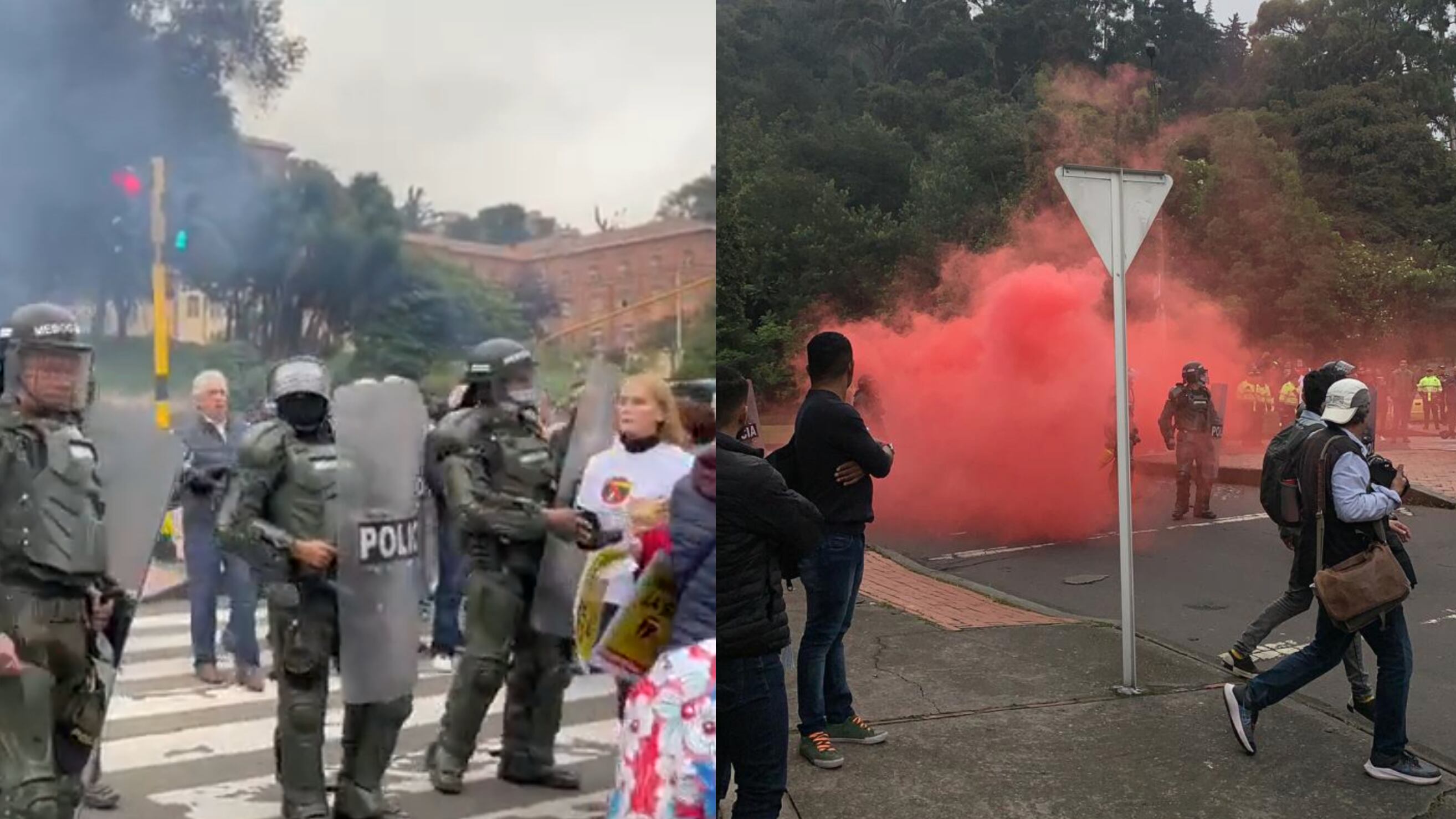 Manifestantes contra Corredor Verde Carrera Séptima fueron reprimidos con gas rojo
