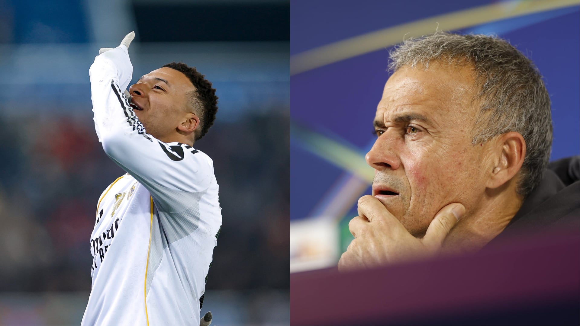 Kylian Mbappé y Luis Enrique - Fotos: Redes sociales del Real Madrid y del PSG tomadas el 16 de diciembre del 2025