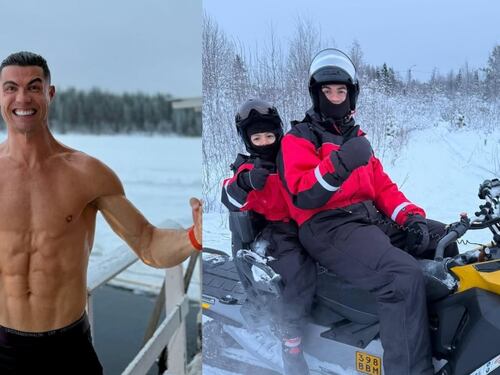 Cristiano Ronaldo reta al frío: Así festeja la Navidad junto a su familia