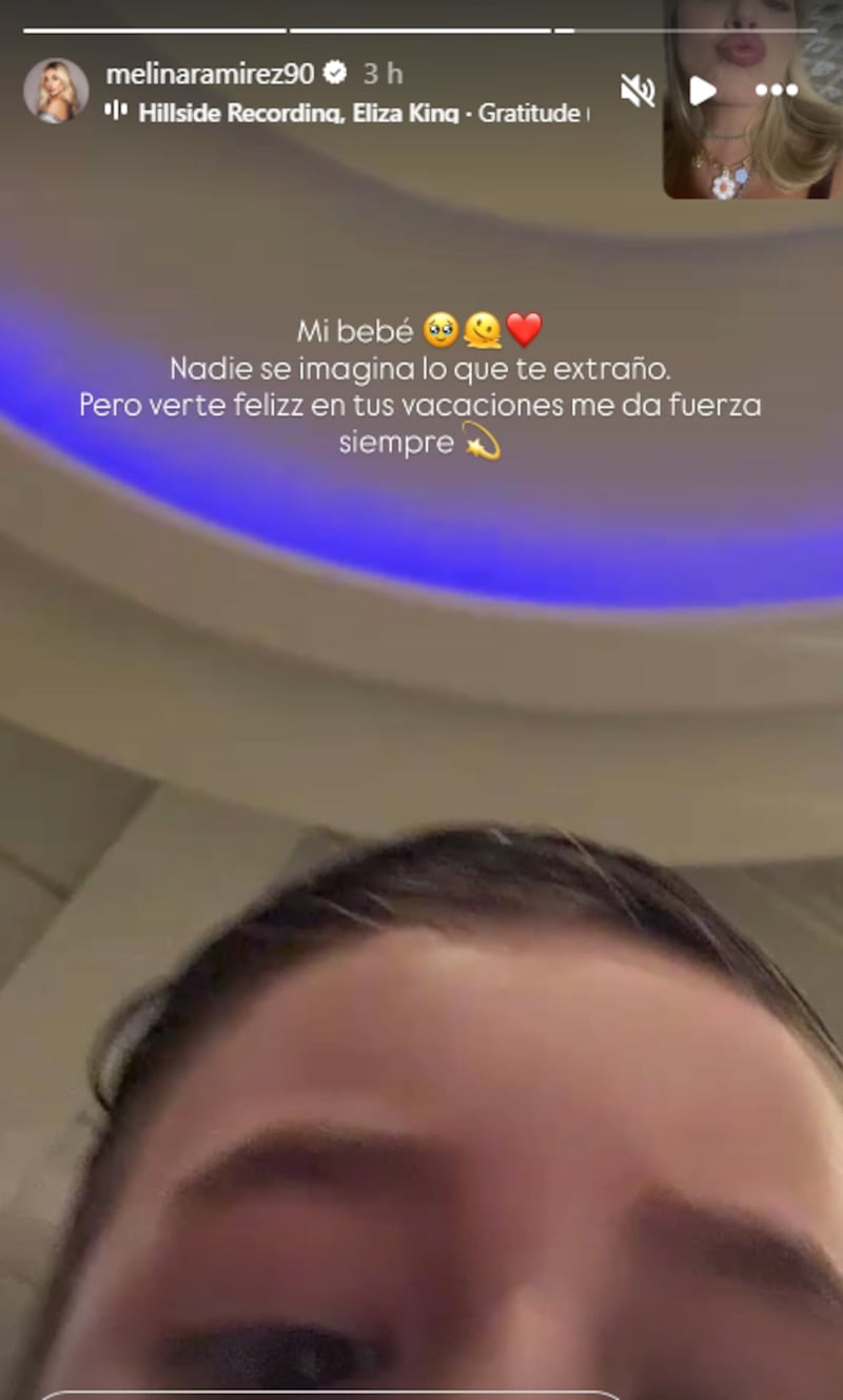 Melina Ramírez mostró su tristeza al no pasar Fin de Año con su hijo