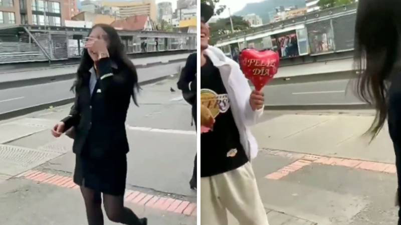 Se viralizó un video de un joven regalándole una gallina viva a su novia por el día de amor y amistad.