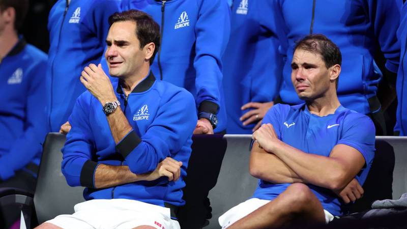 Rafael Nadal lloró en la despedida de Roger Federer