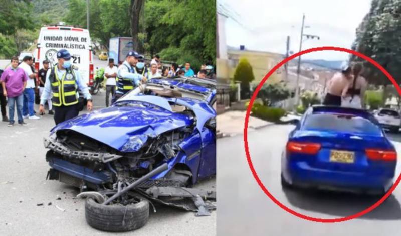 Presuntas imágenes previas al accidente del Jaguar en Bucaramanga.